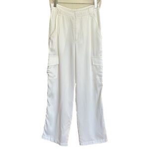 ISALIS Cargo Pants Pacey Casual Modern White Tencel, Size S
